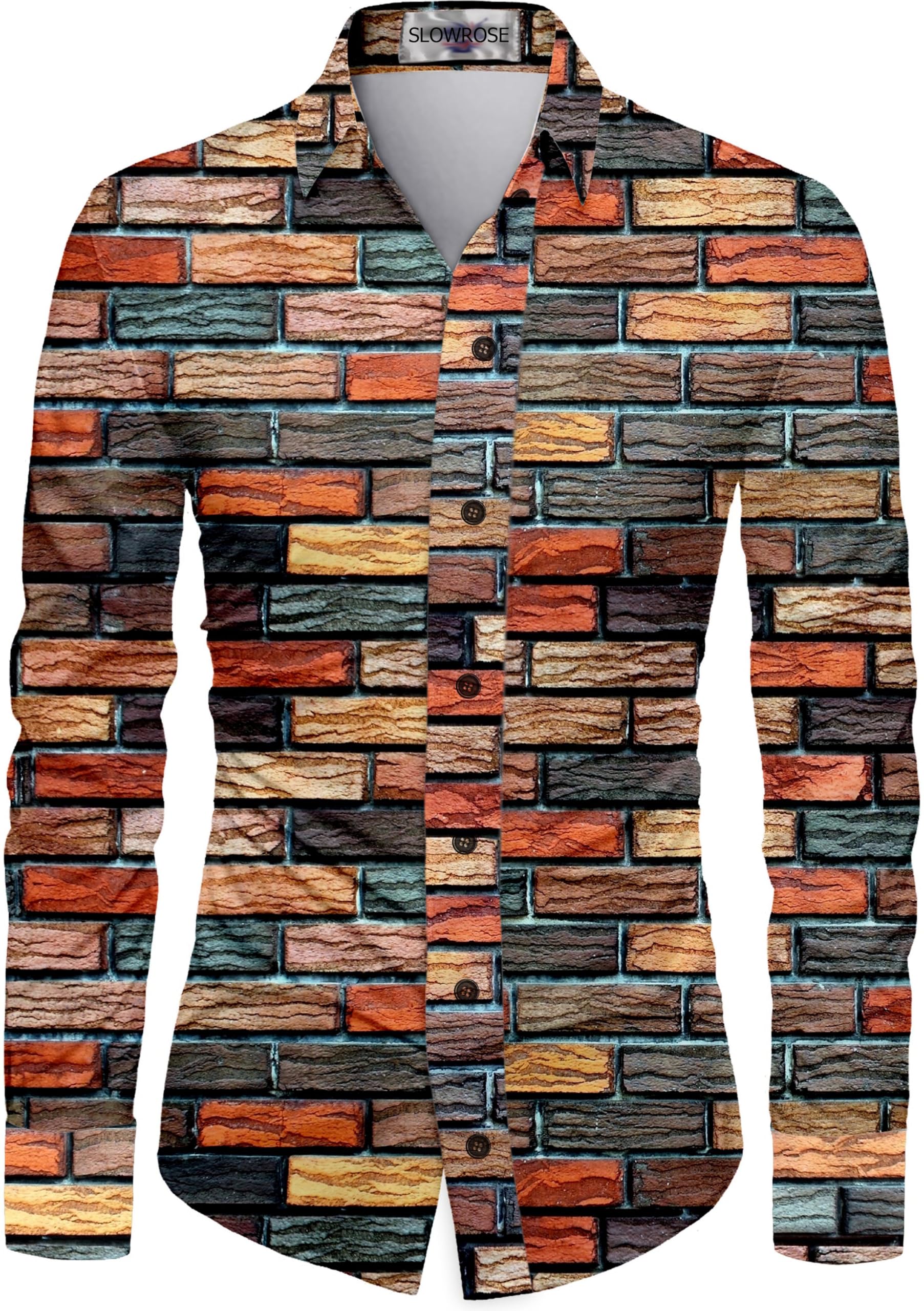 slowrose Men's Polycotton Regular Fit Printed Unstitched Shirt Fabric 2.25 Meters with Elegant Design For Casual Outings, Parties, Festivals (Brown)-picture-15