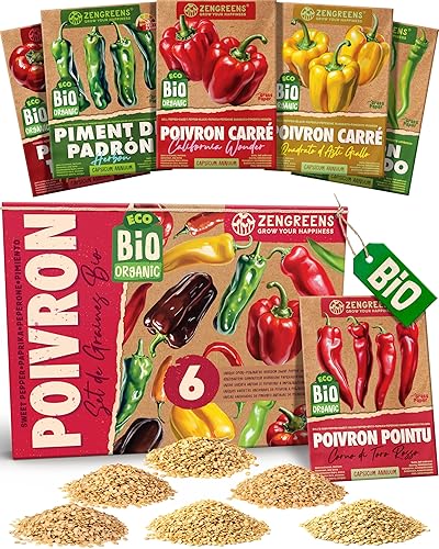 ZenGreens® - Kit de graines de poivron bio - 6