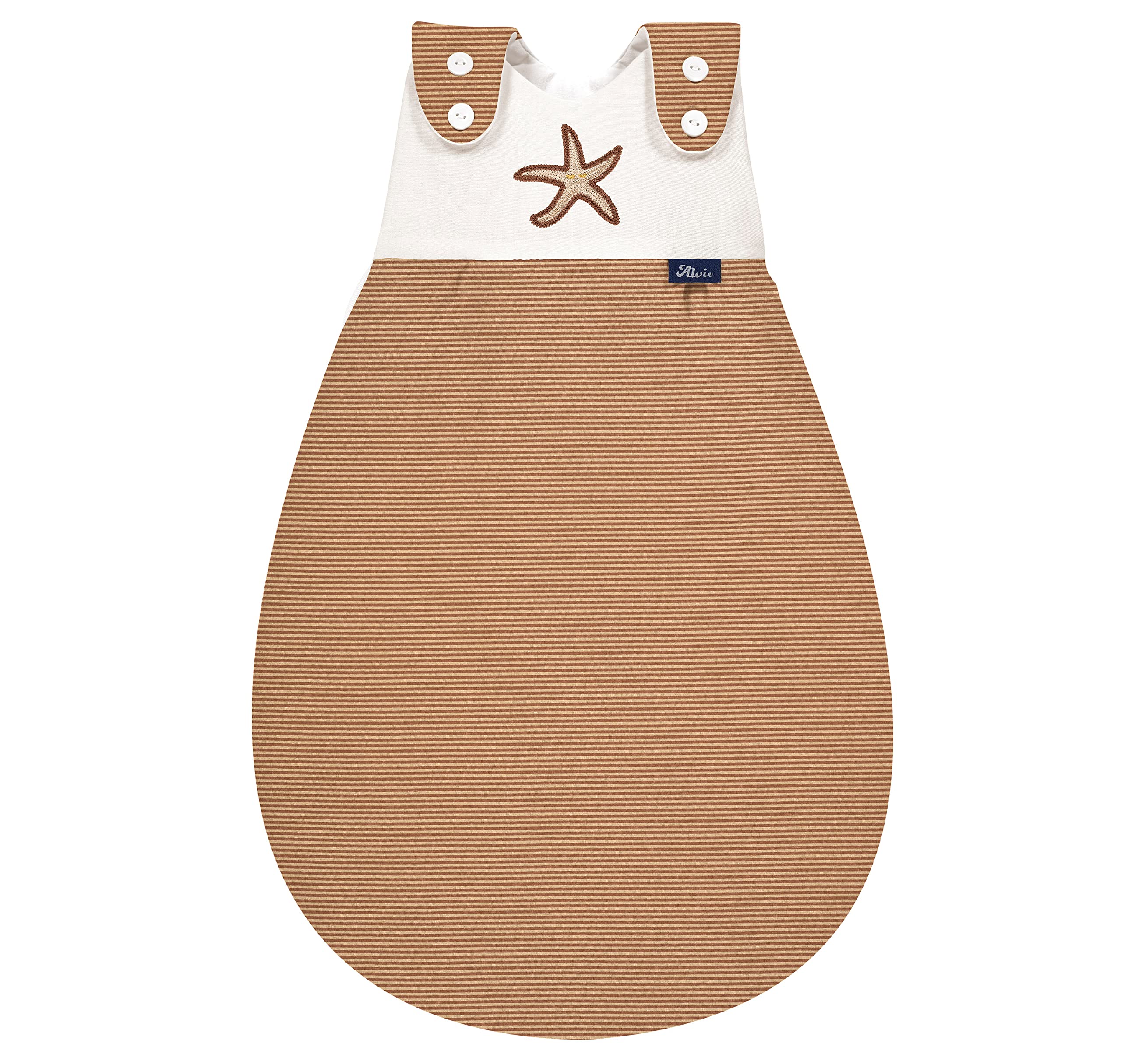 Alvi Baby-Mäxchen Schlafsack, Mitwachsend, Baumwolle, 50/56, Granite Animals – Ganzjahresschlafsack