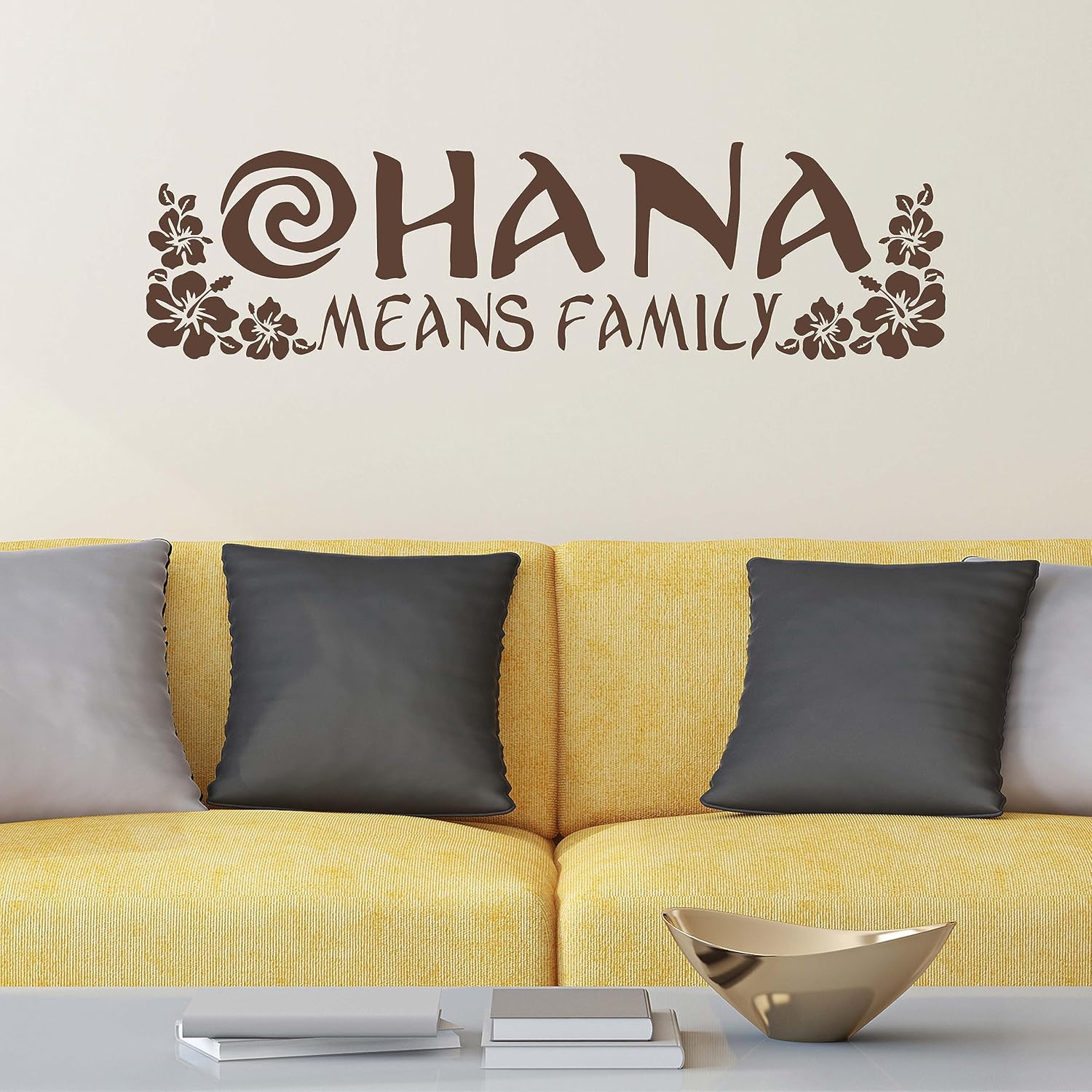 Ohana Means Family Decor Decal | Lilo and Stitch Sign | Kids Bedroom Decor | Made in America | Brown