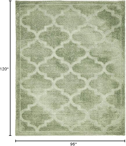 Vista 87 de Unique Loom Trellis Shag Collection Plush Geometric Modern Moroccan Lattice Green Runner Rug (2' 0 x 6' 7)