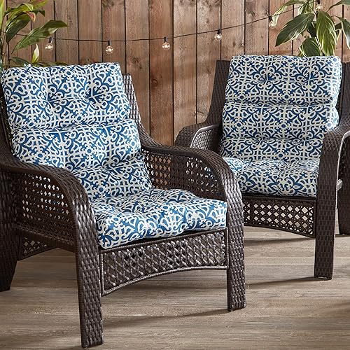 Miniatura 2 de Greendale Home Fashions Cojines para silla de respaldo alto de 44 x 22 pulgadas, 2 unidades (paquete de 1), color índigo