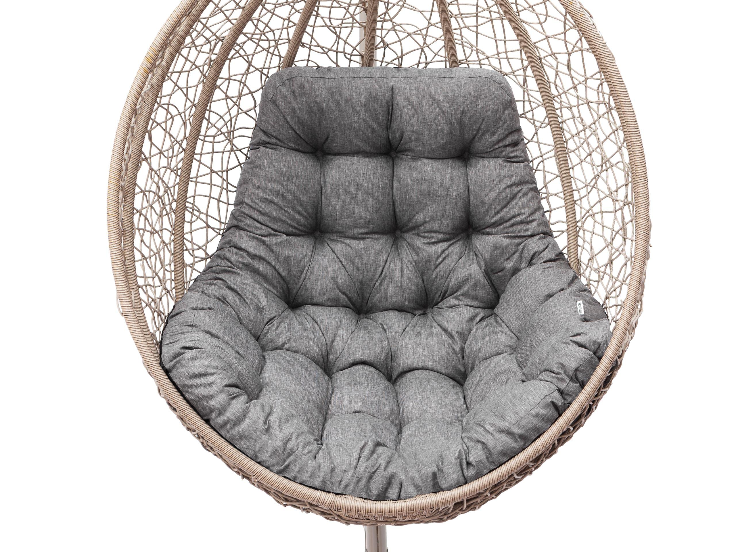 Cuscino per poltrona sospesa, cuscino per altalena sospesa in polyrattan/rattan, cuscino per altalena, cuscino per schienale in colore grafite