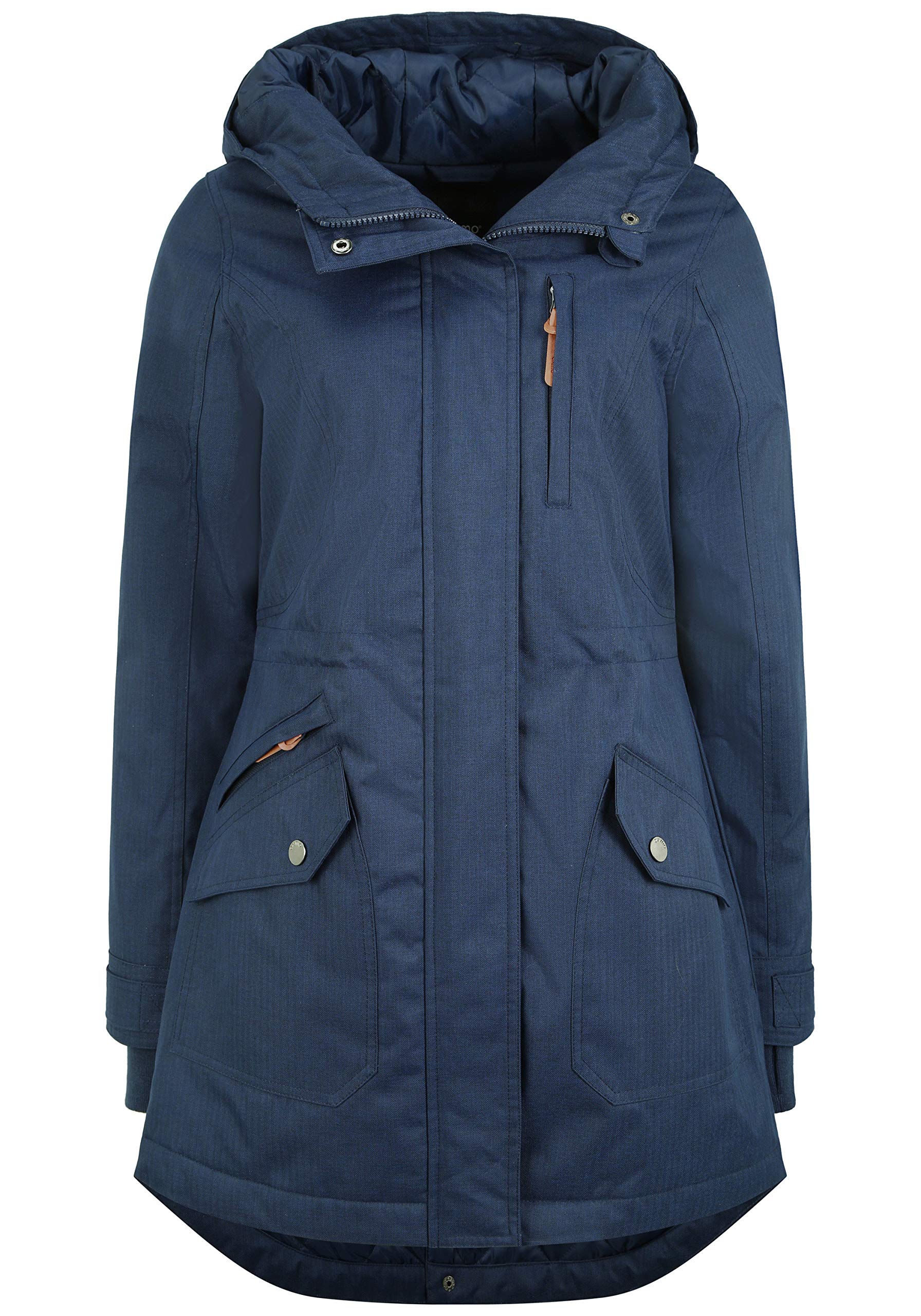 OXMO OXBella Damen Parka Übergangsmantel Lange Jacke mit Kapuze