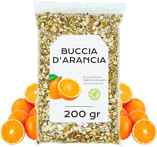 Buccia di Arancia 200gr - Bucce di Arancia - Tè alla Buccia di Arancia - Infuso di Buccia di Arancia - Buccia di Arancia Sfuo (200 gr, Buccia di Arancia)