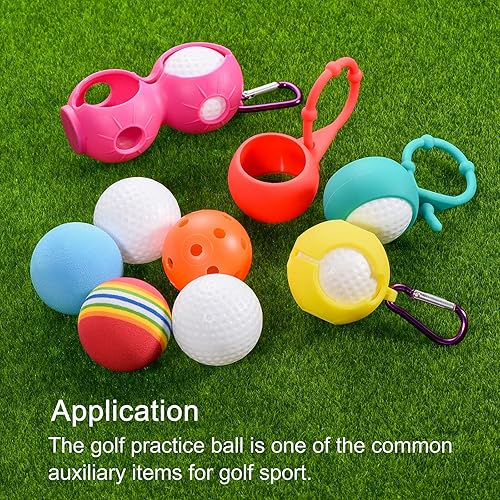Miniatura 5 de PATIKIL Pelotas de práctica de golf, entrenamiento hueco de flujo de aire de plástico con agujeros para práctica de swing en interiores