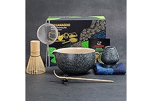 Japanese Matcha Mixing Bowl and Whisk Set: N17 Charcoal Grey