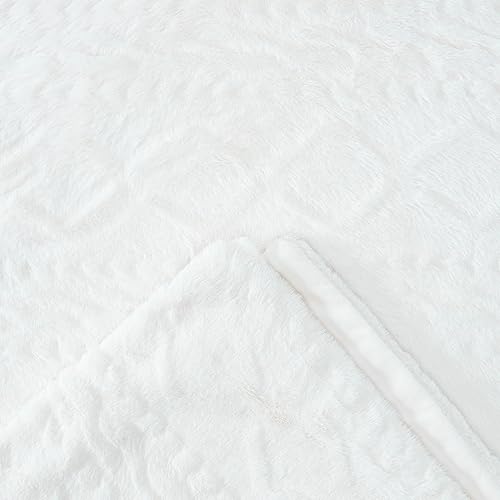 Miniatura 6 de Chanasya Manta de piel sintética con relieve de punto trenzado de alta calidad, visón inverso, moderna, comteporaria, elegante, súper suave, cálida