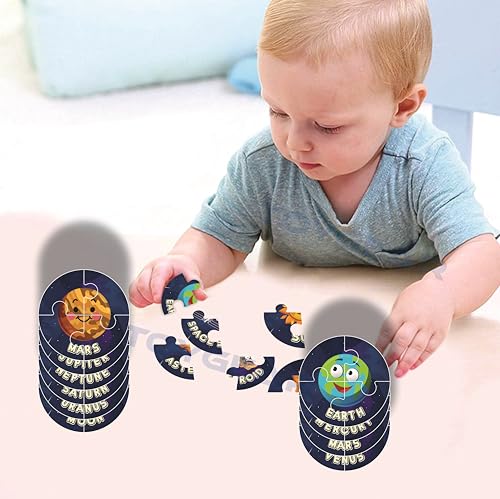 Image of Wooden Lock Solar System Puzzle for Kids | Educational Planet Puzzle Board | Learn Planets, Orbits & Space | Montessori Science Toy Perfect Stem Gift for Kids (Age 3+ Years)