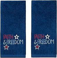 Vista 6 de SKL Home by Saturday Knight Ltd. America Script - Juego de toallas de mano, color azul marino