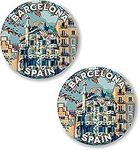 Barcelona Spain Pin Button 2.25 inch 2-Pack Sagrada Familia – Pinback Button for Jeans Pants Shirt Backpack – Pins for Clothes Hat Cap ID45000