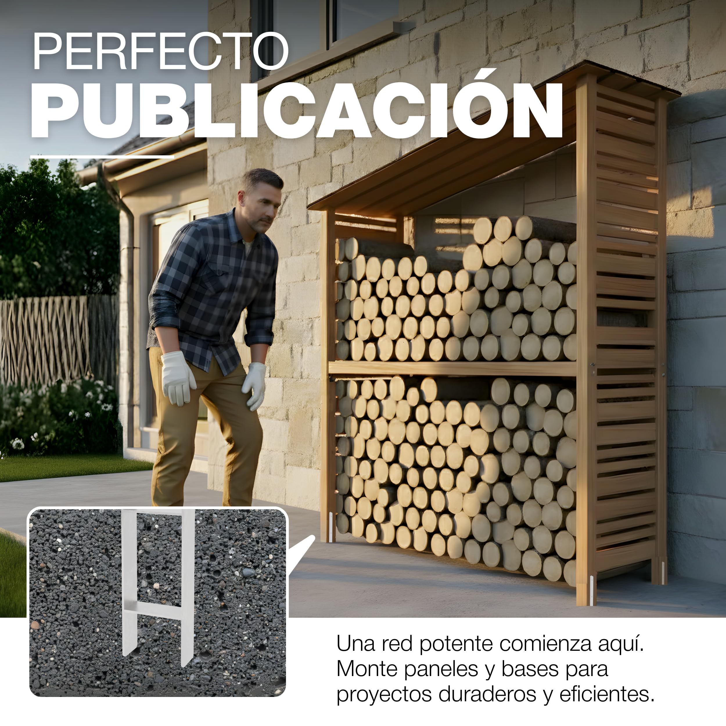 GeZu Impex Post Anchor H 71 x 400 mm Juego of 4 | Galvanizado en Caliente Anclaje Soporte para Ancla Base Elevada