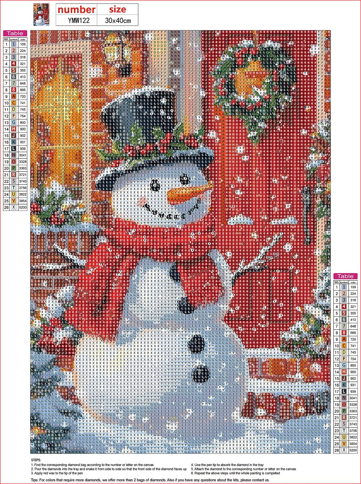 Bimkole 5D Diamond Painting Kit – Pupazzo Di Neve Invernale, Tela 30x40 Cm, Completo Di Strass E Strumenti