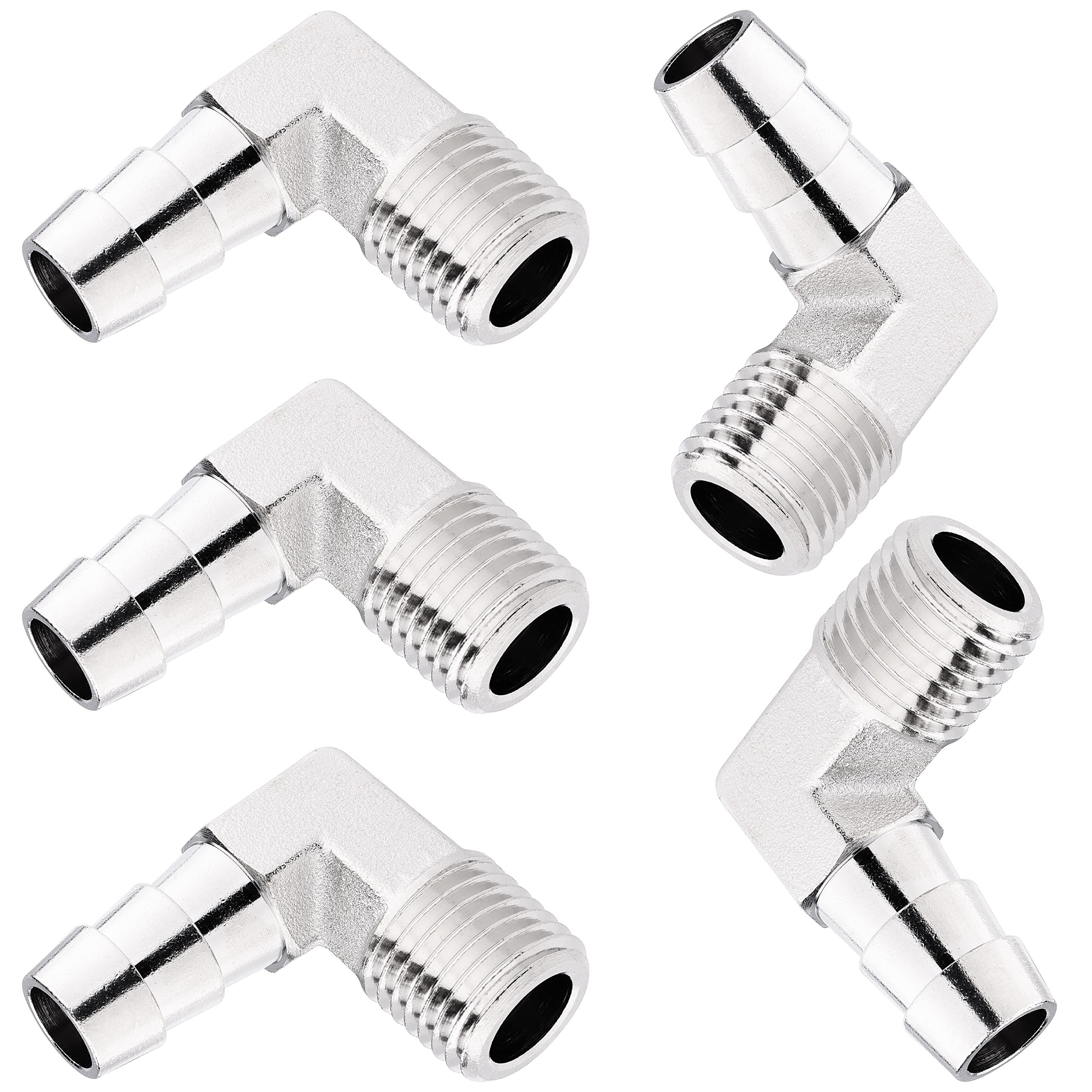 Raccord cannelé coudé 90 laiton nickelé mâle 1/4 NPT pour tuyau 9.5mm LTWFITTING
