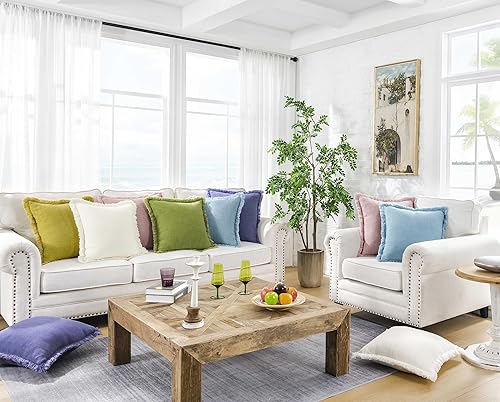 Miniatura 3 de ATLINIA Funda de almohada decorativa de 12 x 20 pulgadas, funda de almohada lumbar de lino, funda de cojín decorativa de estilo rústico bohemio con