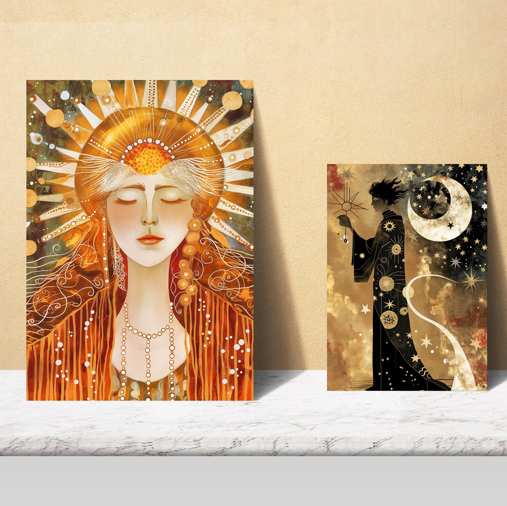 Nacnic Set of 6 Tarot Cards Arcana Cartomancy Posters with design illustration to decorate the walls of home. Rooms, office - Image 3