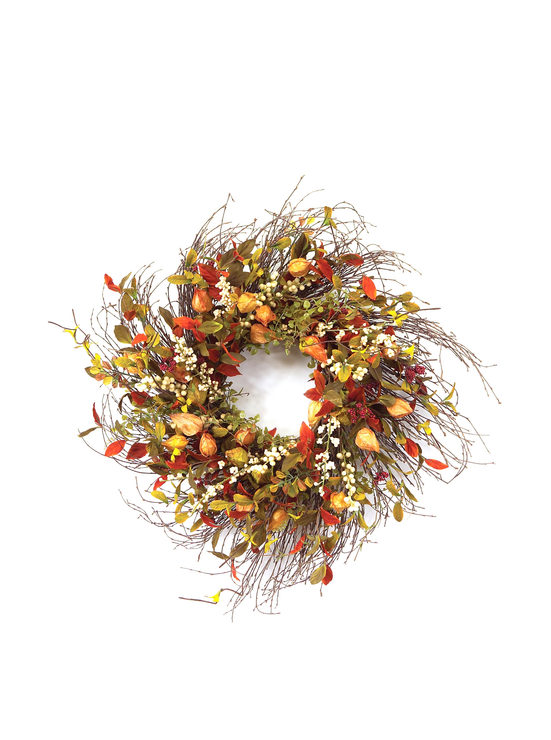 MelroseInternational 20-Inch Cape Gooseberry Wreath