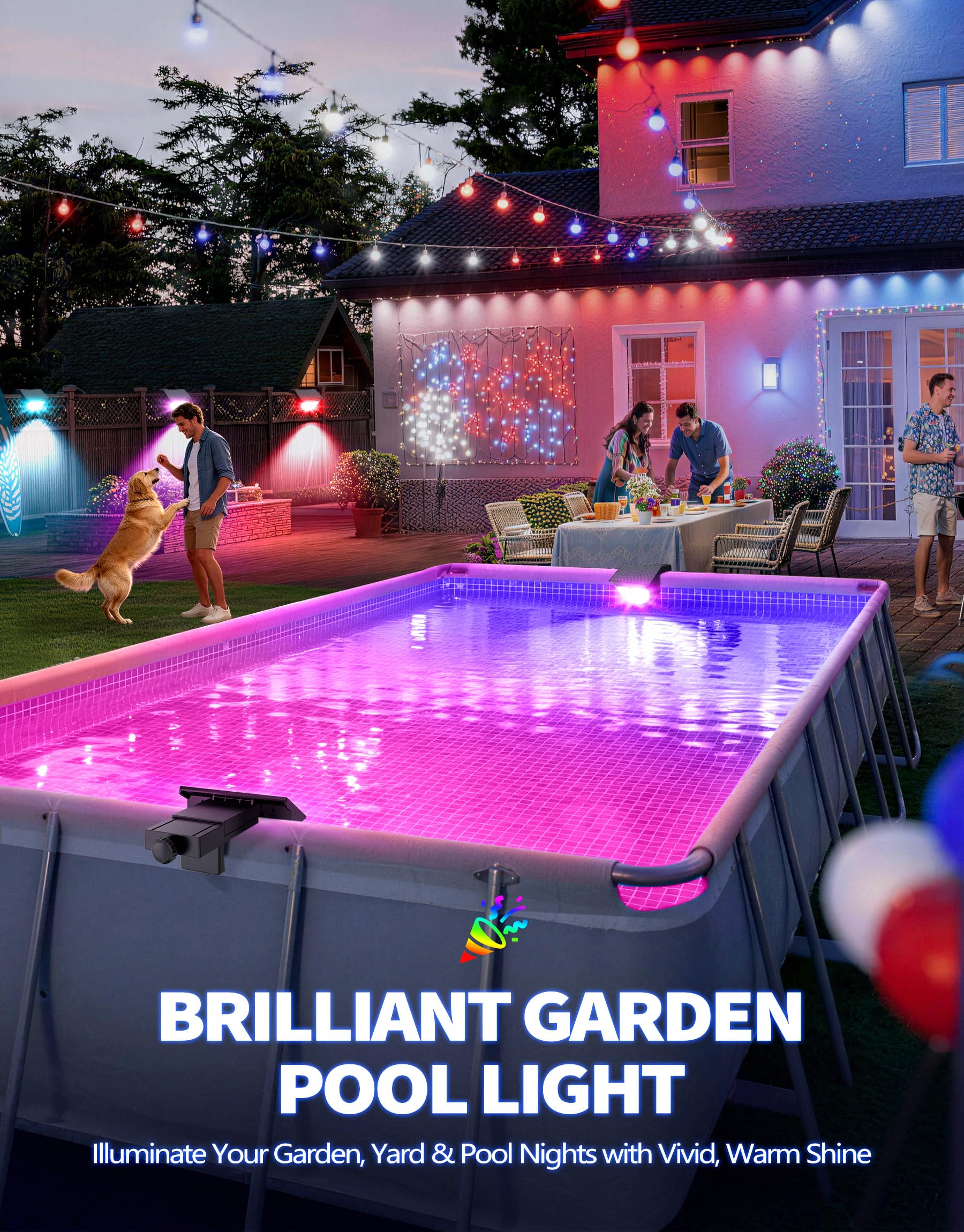 DeeprBetter 2026 Aggiornato Luci Piscina Fuori Terra Solari, Luce Piscina RGB Colori Cambiamento, IP68 Impermeabile Luci LED Piscinas con 10 Modalità di Illuminazione, Lampade per Piscinas - 2PCS