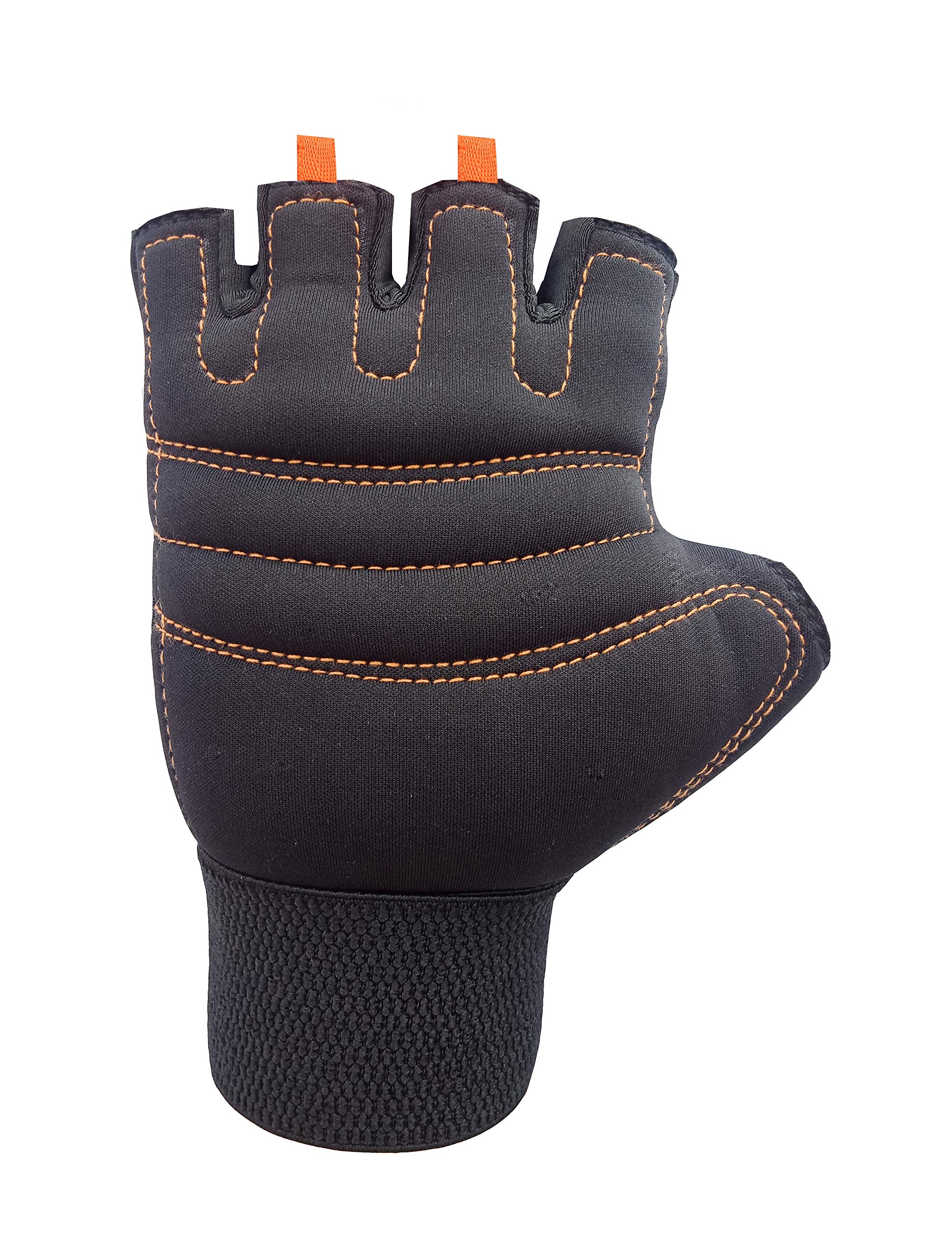 VICTORY Gym Gloves for Men & Women, Synthetic Weight Lifting Gloves for Gym Workout, Training and Exercise with Pullers, Sport Glove, Fitness Gloves, Hand Gloves - Free Size, Orange 1