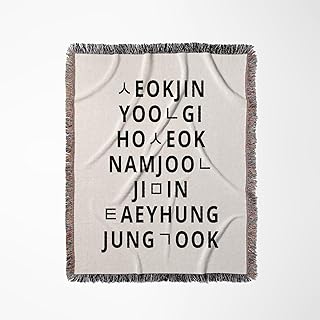 3dRose Jin Suga Jhope RM Jimin Taehyung Jungkook BTS Kpop Artwork Fanmade Merch Woven Blanket