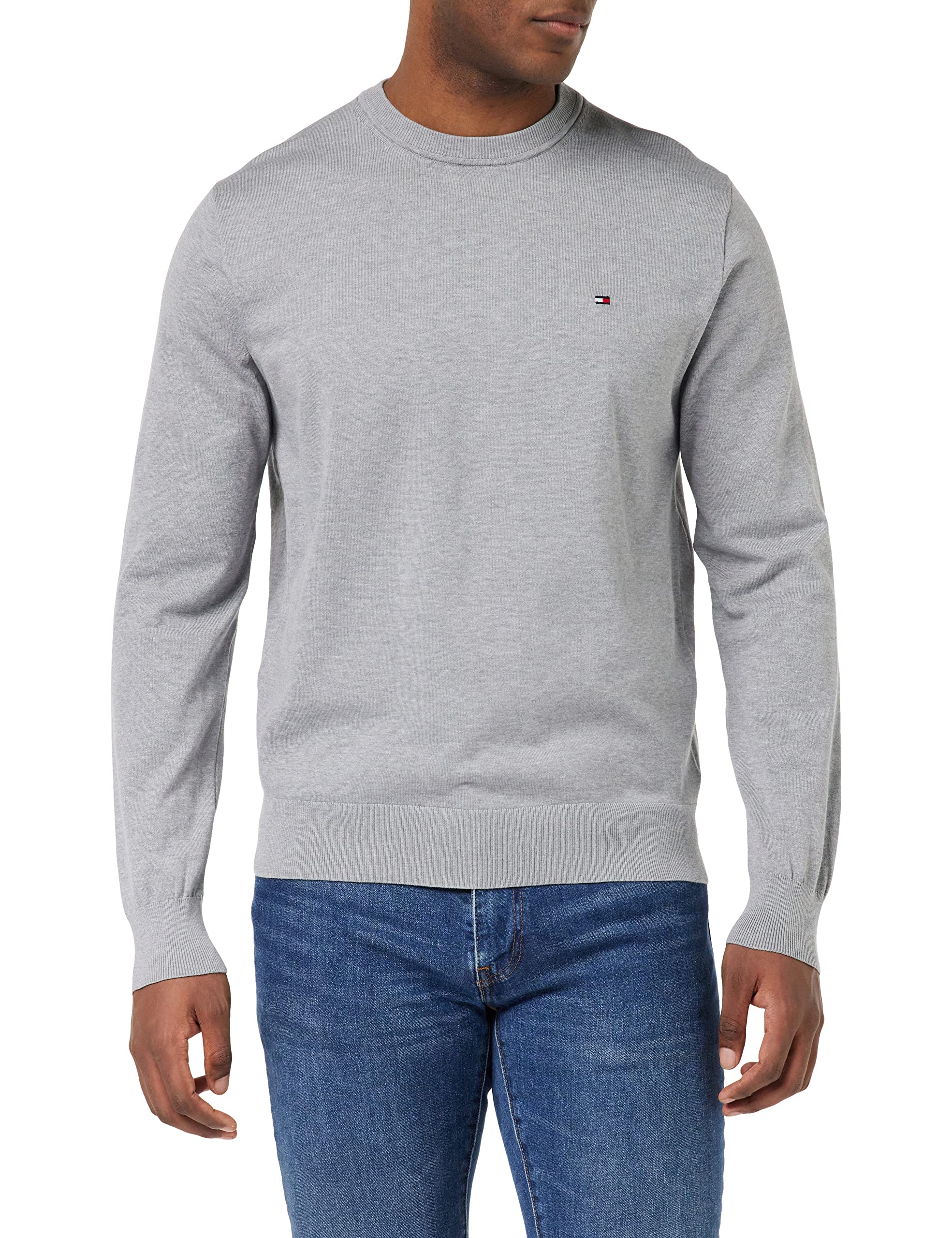 Tommy Hilfiger 1985 C-Neck Mens Sweatshirt Colour: Medium Grey Heather