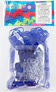 Jelly Collection: Navy Rubber Bands with 24 C-Clips (600 Count)