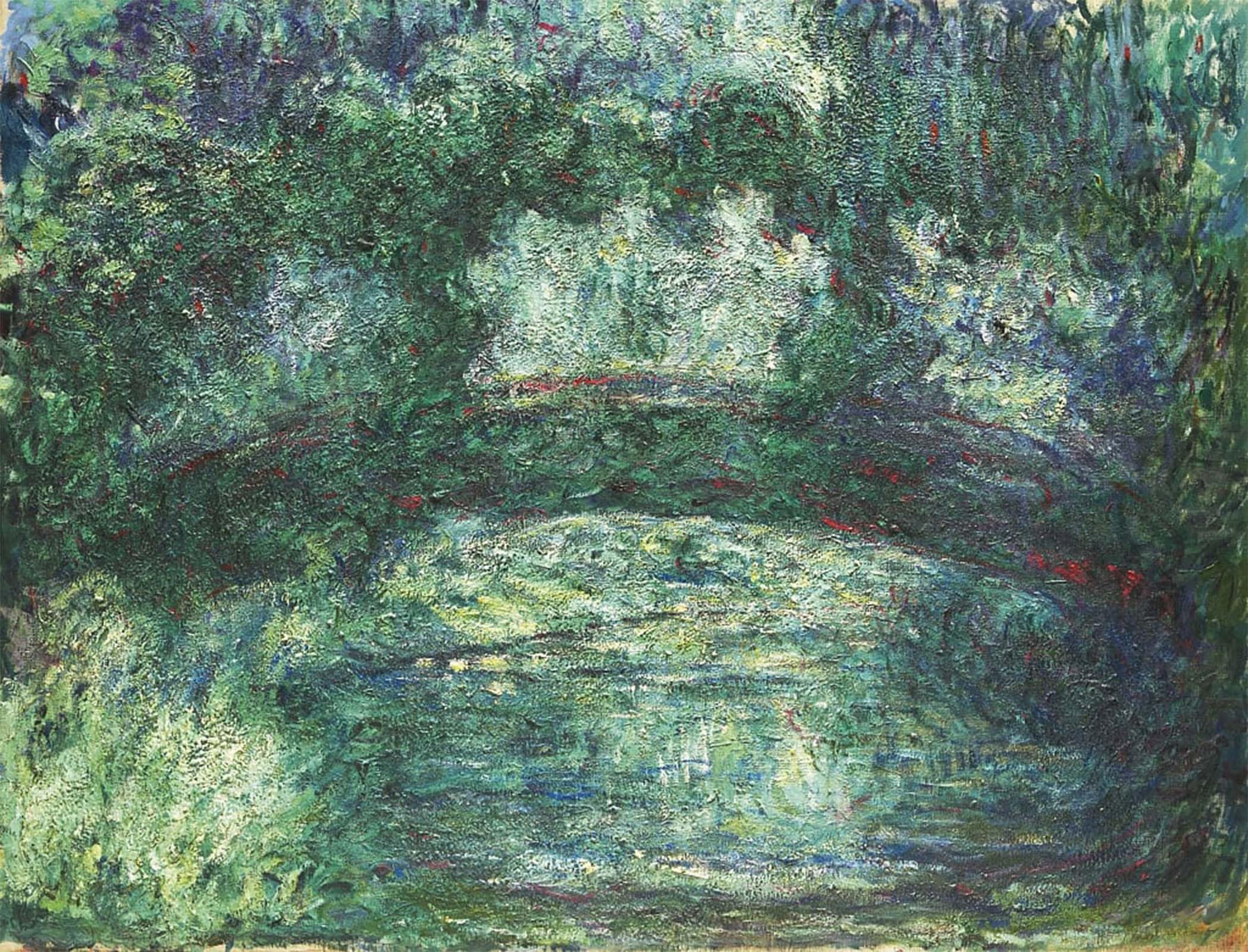 SERENDIPITP Abstract Painting Mural Print Picture Wall Decor Painting the Japanese Bridge by Claude Monet Vintage Wall Artwork for Home Decor 60x90cm