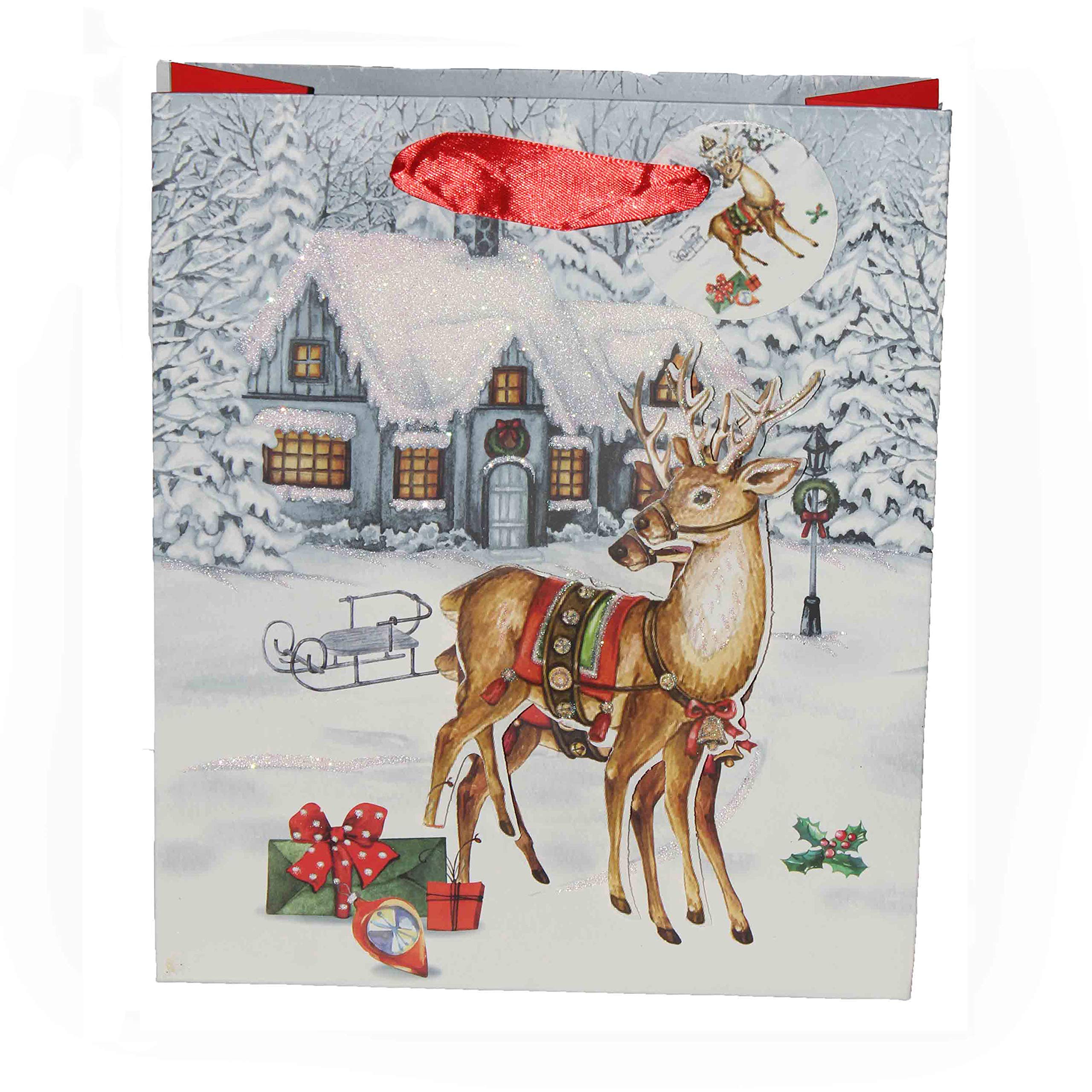 Jades :White Christmas Theme Paper Bags - Pack of 6 (Reindeer) (B08255TBW3) Amazon Price History, Amazon Price Tracker