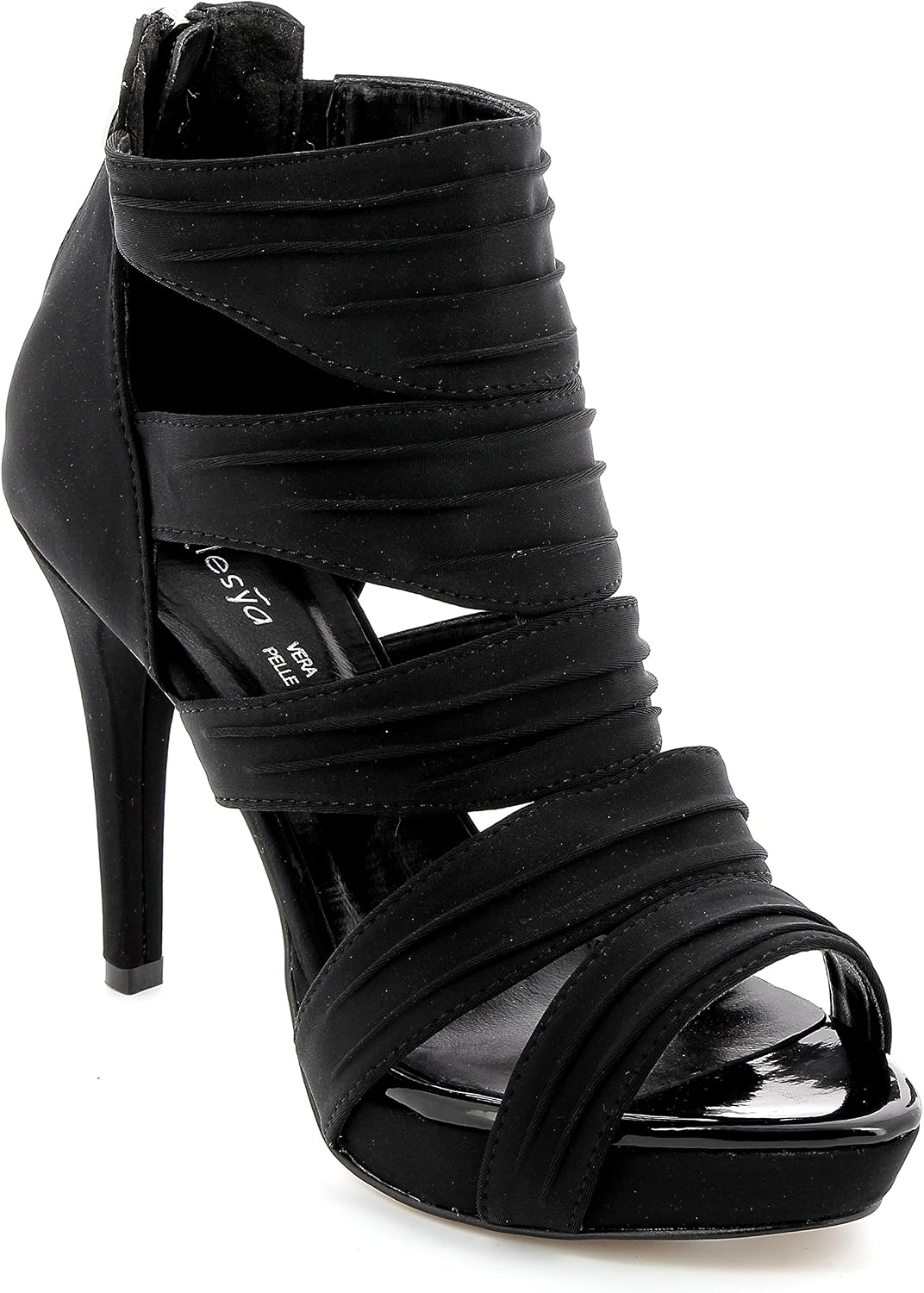 Alesya by Scarpe\u0026Scarpe - Sandali Alti con Fasce, con Tacco 9 cm - 41,0,  Nero : Amazon.it: Moda