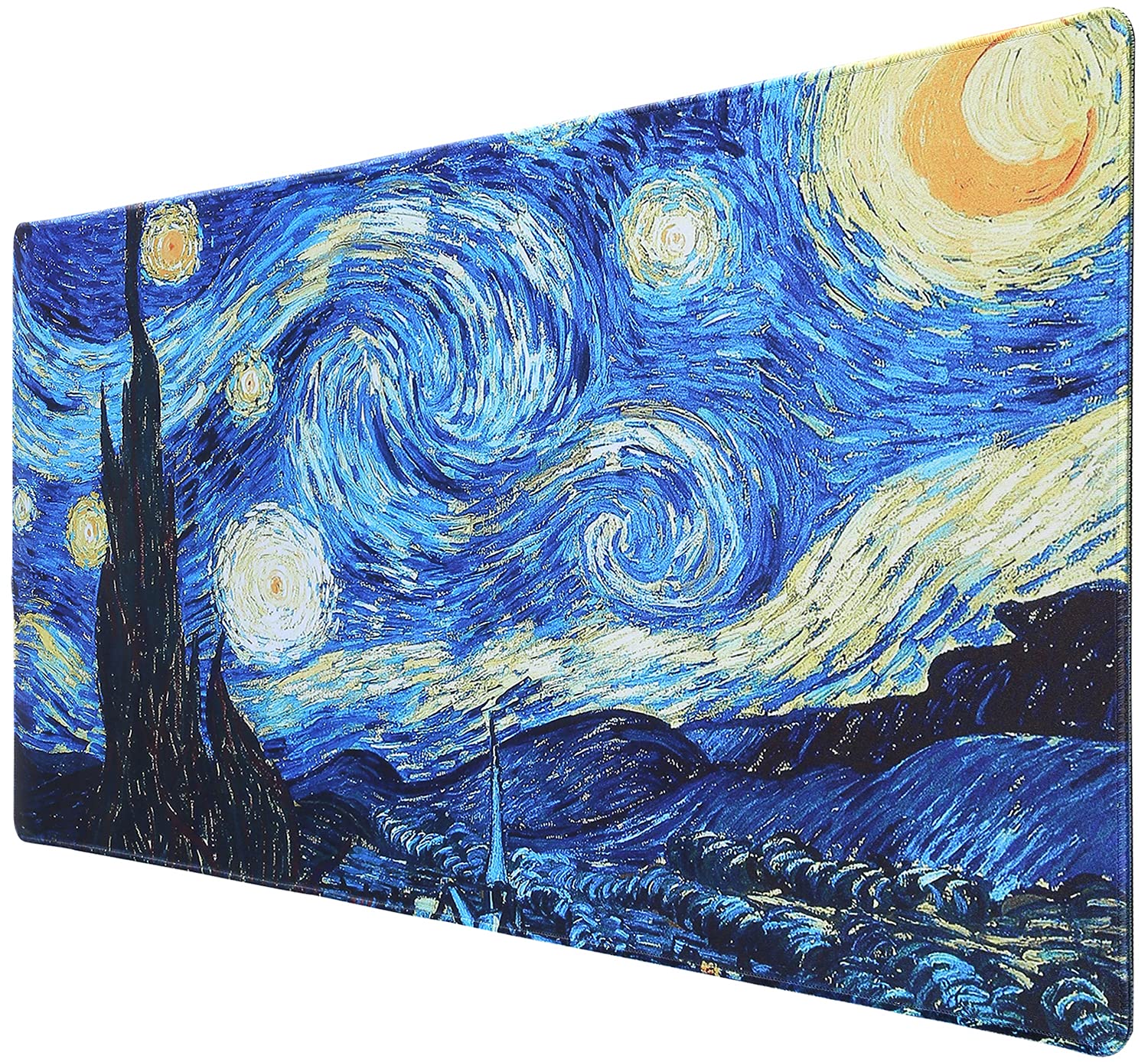 Extended Gaming Mouse Pad,BetterRain 3mm Thick XX-Large Non-Slip Rubber Base Mousepad with Stitched Edges,Non-Slip Base,Waterproof Keyboard Mouse Mat Desk Pad for Work, Game, Office, Home(Starry Sky)