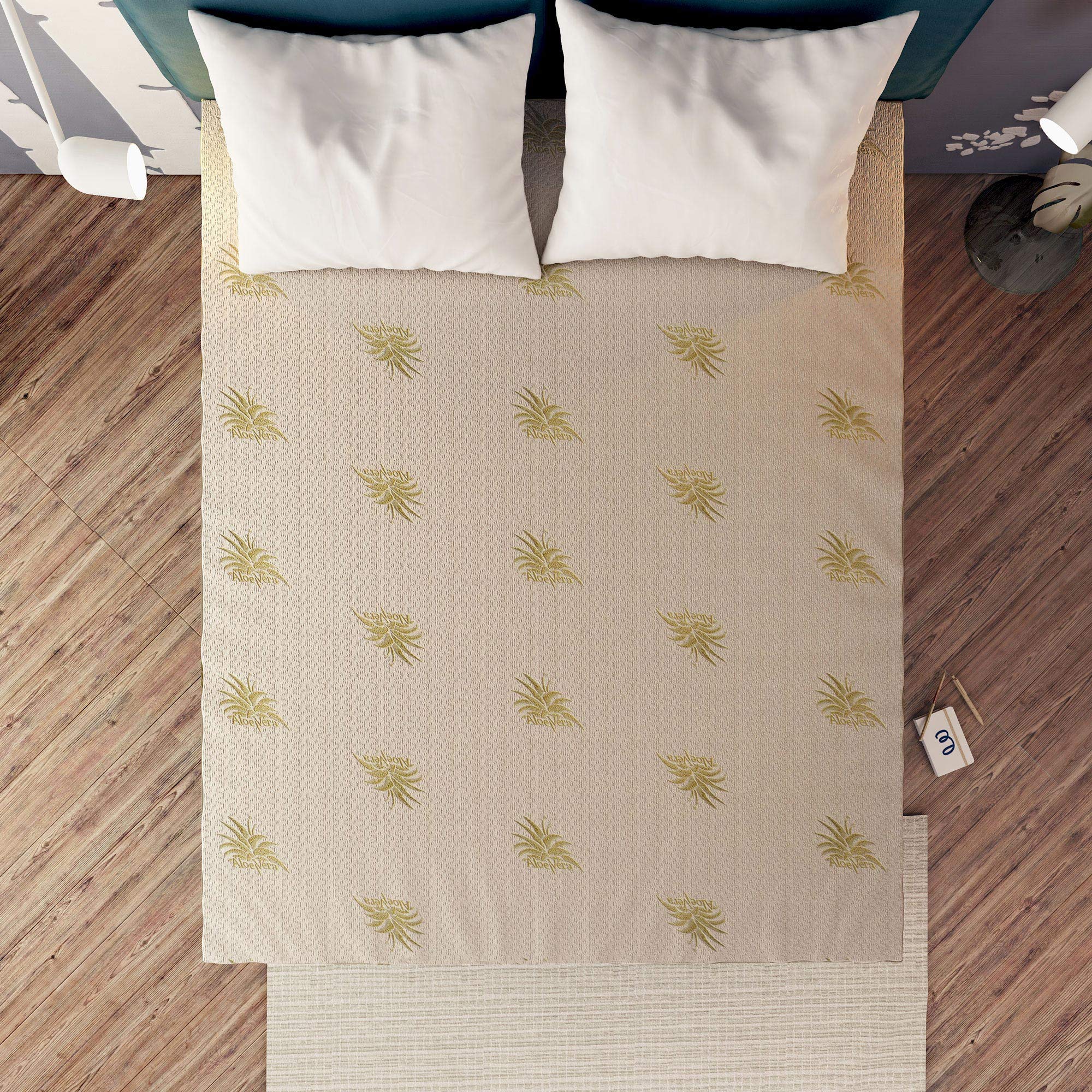 Baldiflex Emporio Topper Correttore Materasso Matrimoniale in Memory Foam Fresh Wave, Fodera in Aloe Vera Sfoderabile, Fresco, Traspirante, ergonomico, antiacaro, 170 x 190 cm h 5 cm