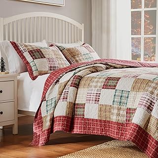 Greenland Home Oxford - Juego de edredón 100% algodón, 3 Piezas, tamaño King/Cal King, Color Rojo