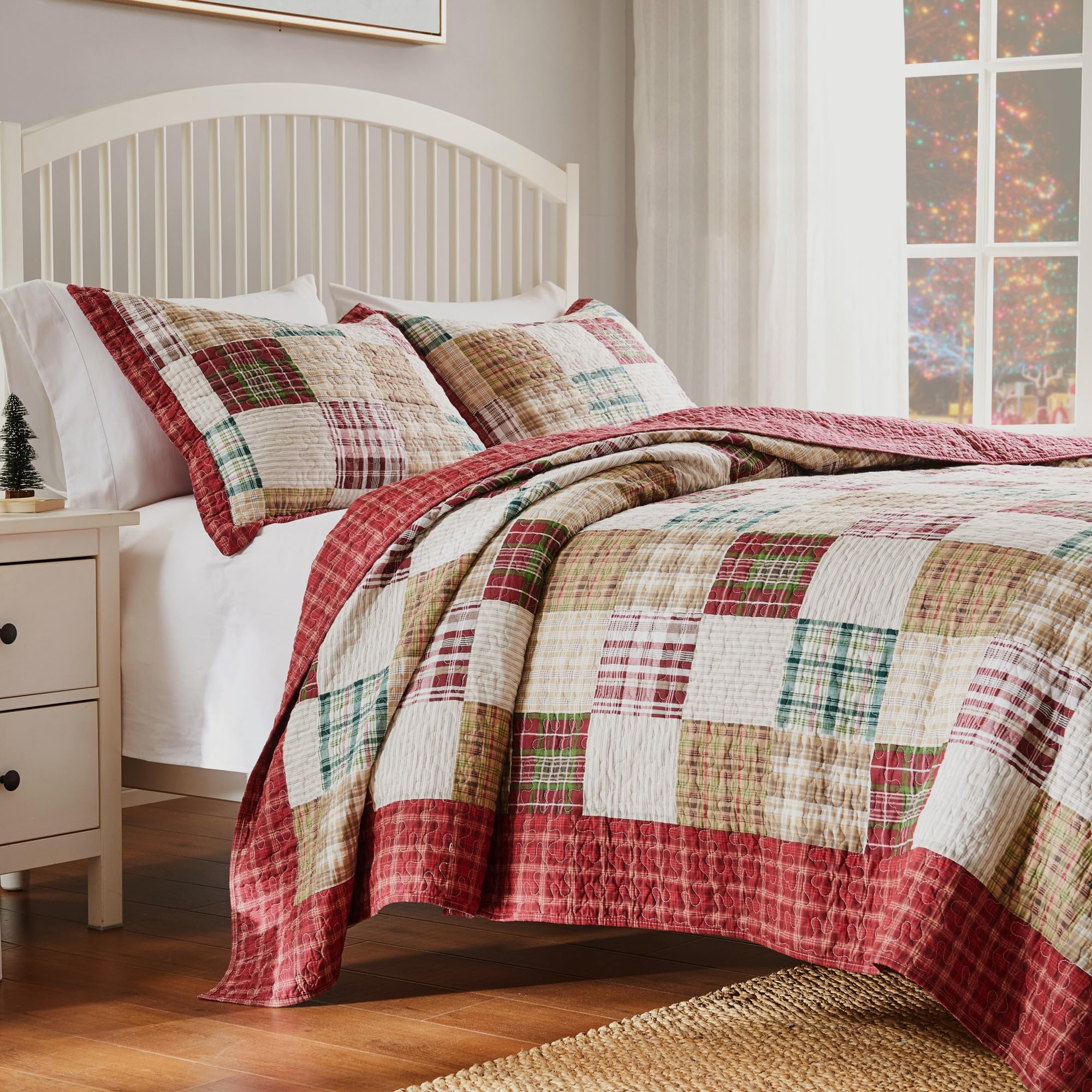 Greenland Home Bella Set Copripiumino 4 Pezzi In Cotone Con Volant Floreali, Stile Shabby Chic, Taglie Disponibili: Matrimoniale/XL, Queen E King