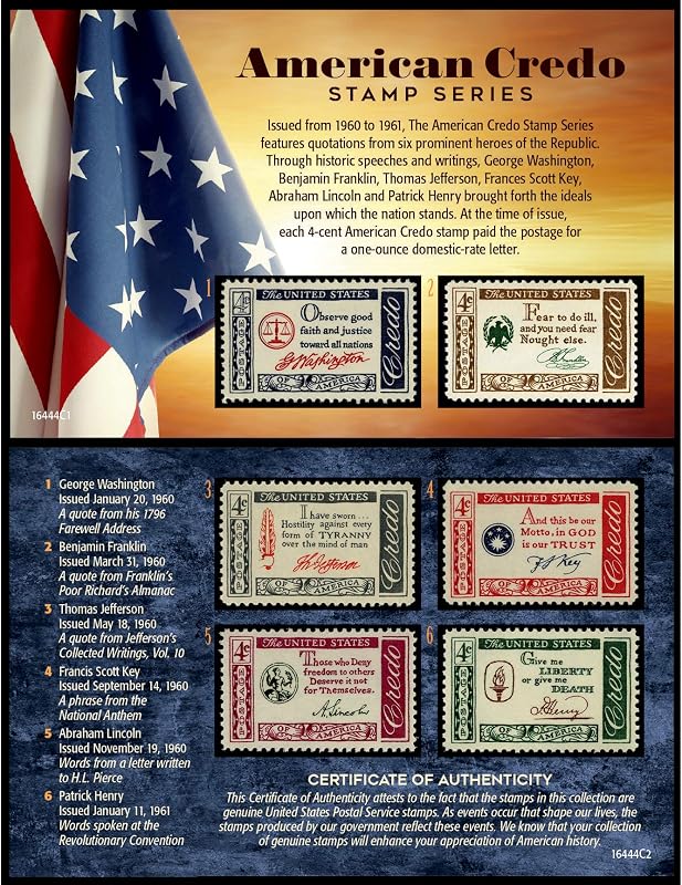 American Coin Treasures American Credo United States Postage Stamp Series