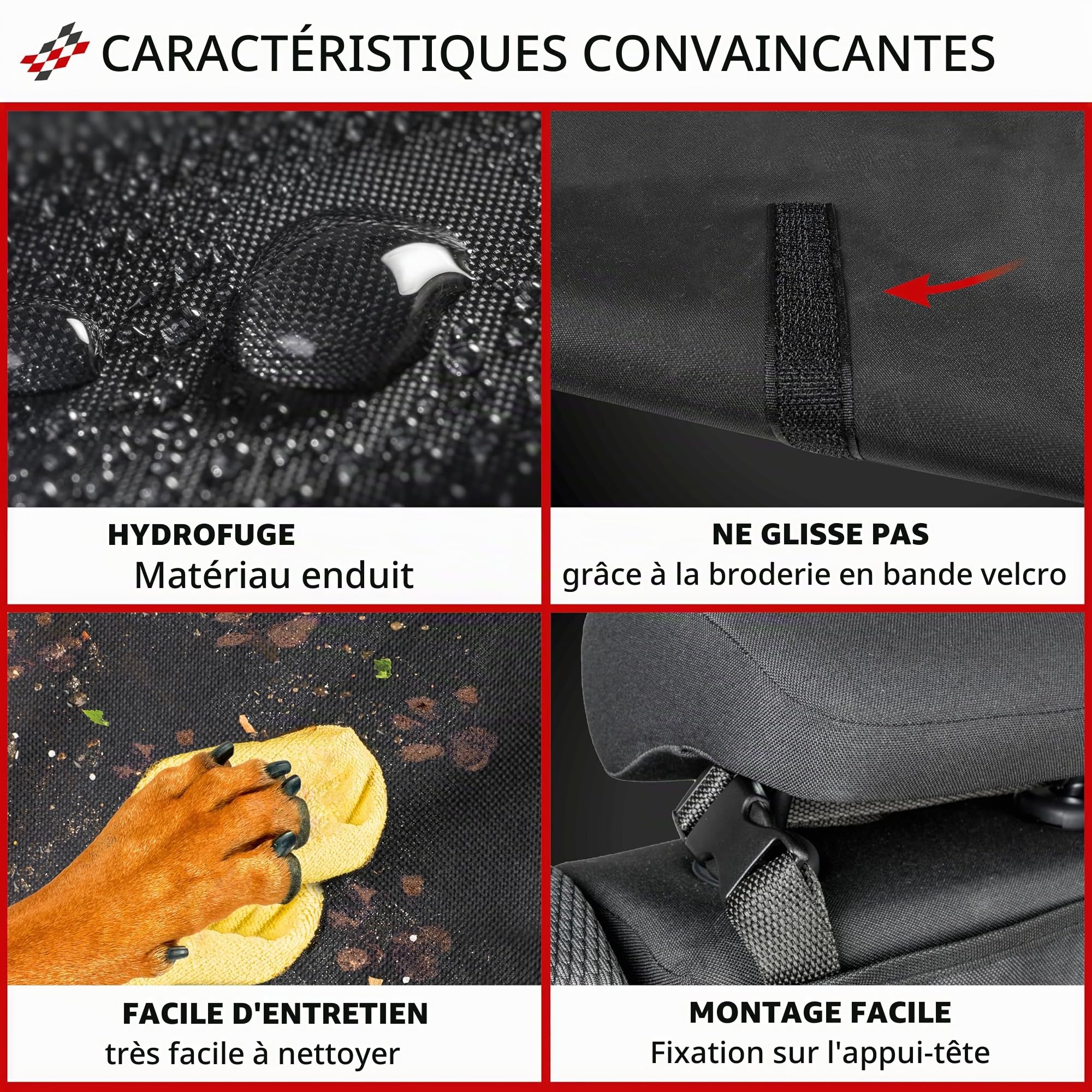 WALSER Couverture de coffre César, tapis de coffre avec protection latérale, couverture de voiture pour chiens,