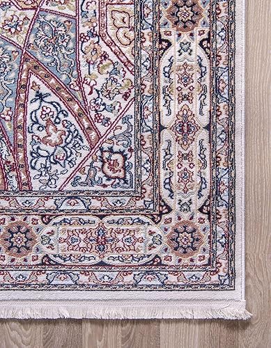 Miniatura 9 de Unique Loom Colección Narenj Adams - Alfombra rectangular (8 x 10 pies, color marfilborgoña)