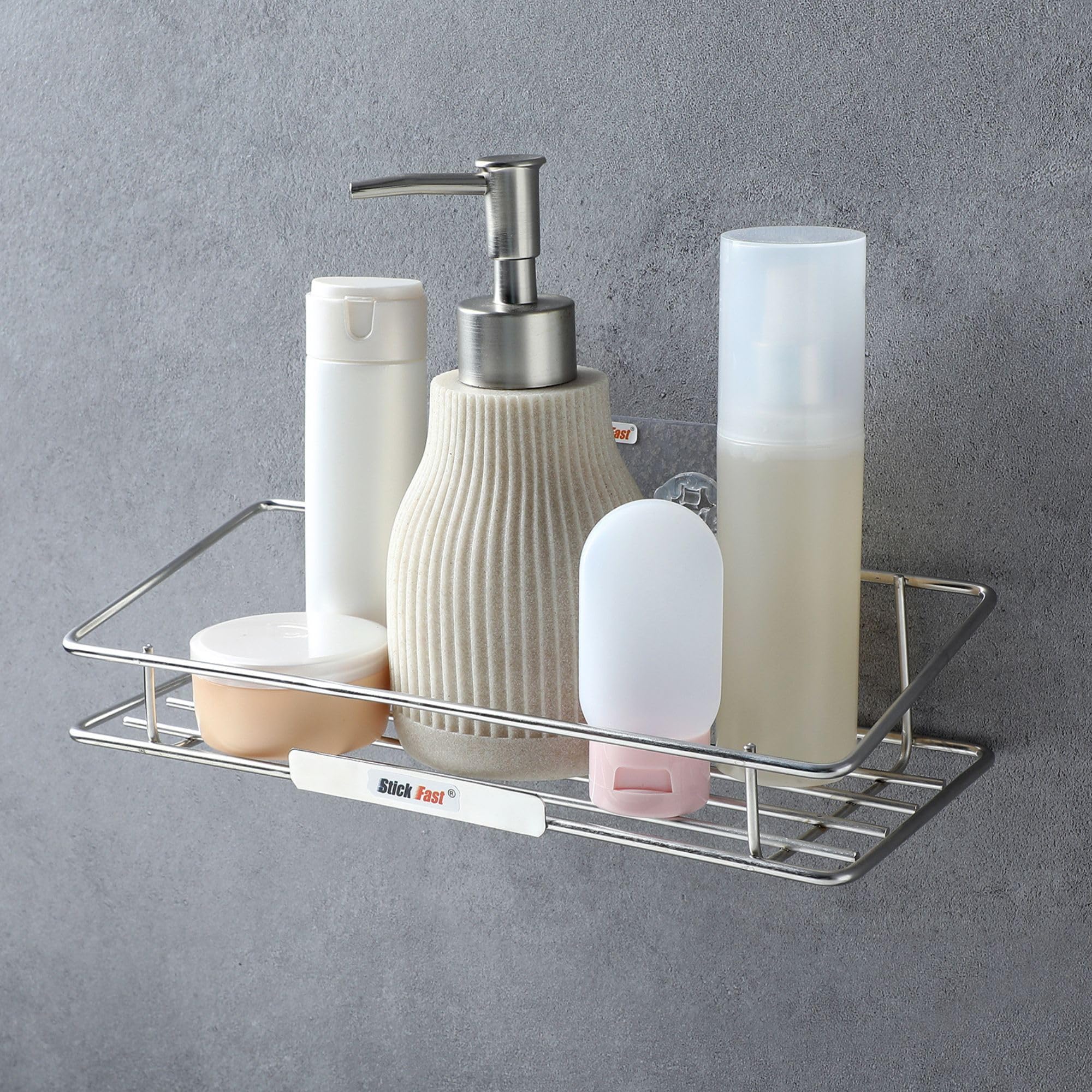 SF - Stick Fast Stainless Steel Self-Adhesive Miniclassy Bathroom Shelf With 3M Sticker For Wall Mount Multipurpose Kitchen & Bathroom Storage Organizer Tray Rack (Sf-Miniclassy-Shelf)-image-27