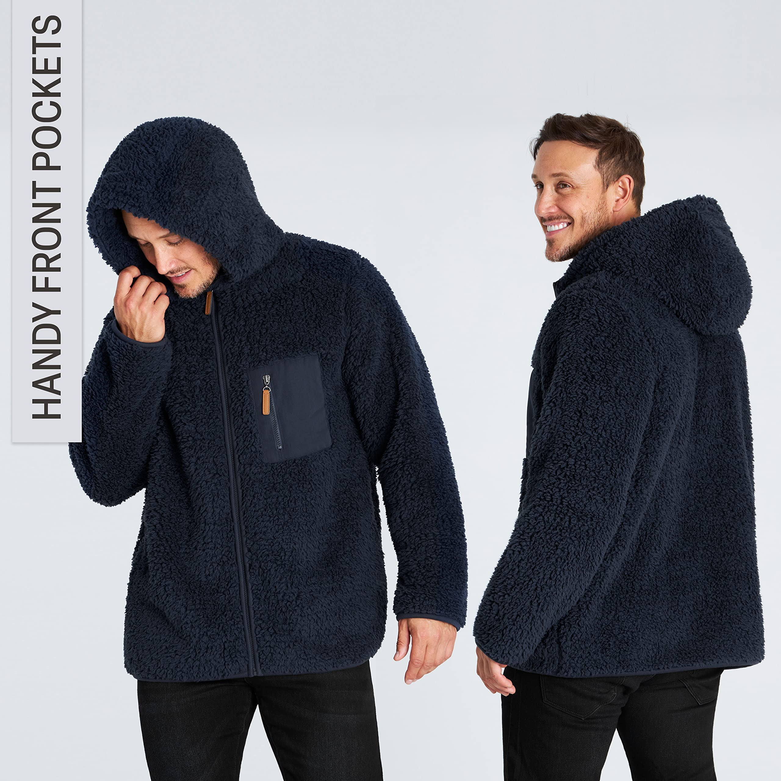 CityComfort Felpa Uomo con Zip, Felpa Invernale in Pile Teddy