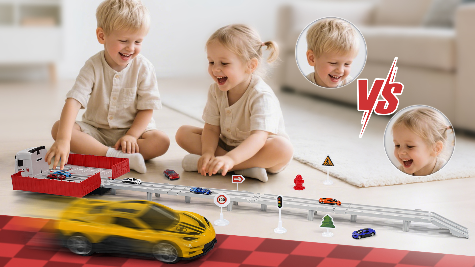 Aoskie Transport Truck Spielzeug-Autos für Jungen im Alter von 3, 4, 5