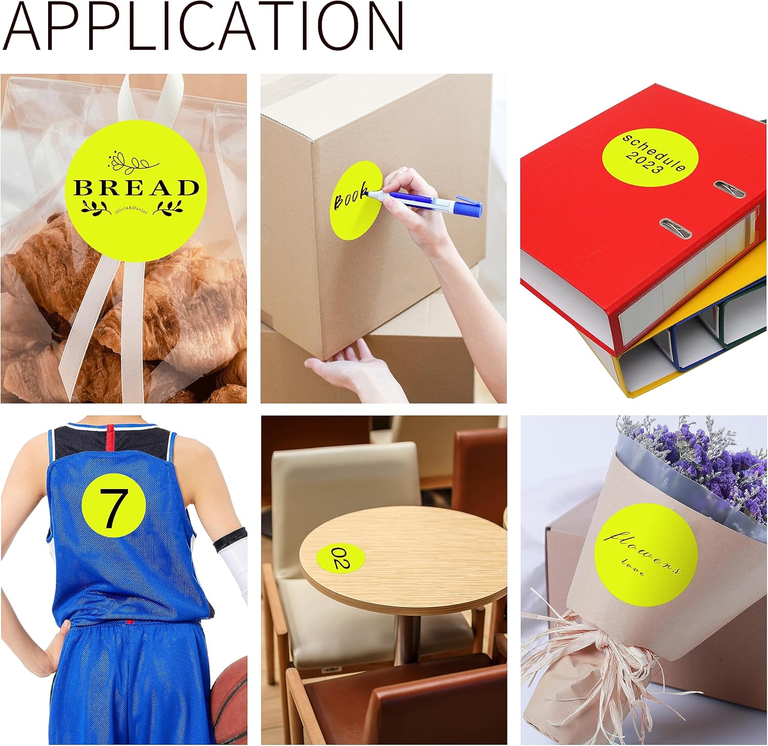 PARLAIM Round Thermal Labels 3 Inch Fluorescent Yellow, 500PCS Circle Direct Thermal Sticker Compatible with Rollo & MUNBYN Printer for Business QR Code, Name Tag,Address Label (Pack of 2)