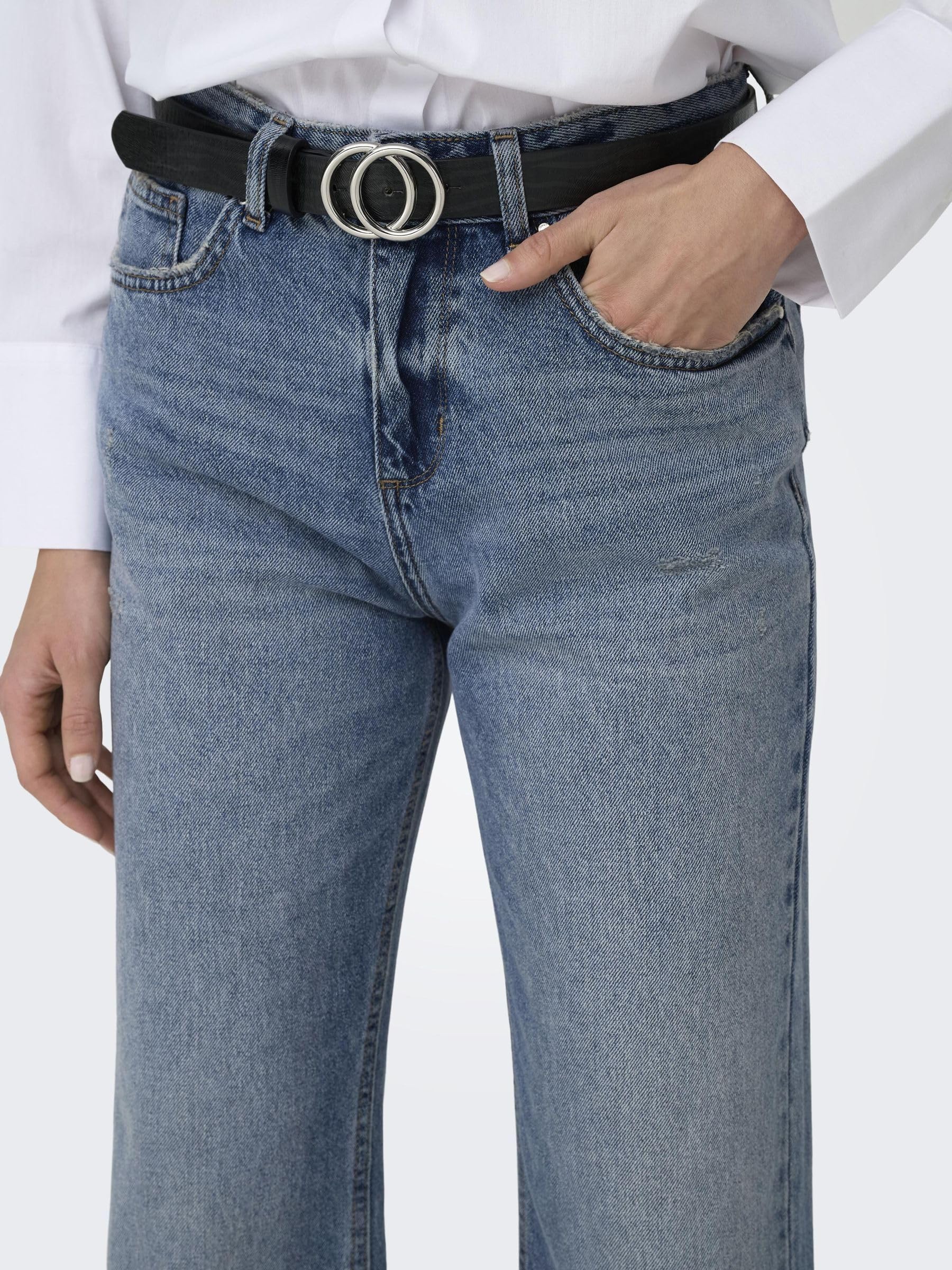 ONLY Jean Coupe Droite ONLELLA Taille Moyenne Straight Fit Jeans