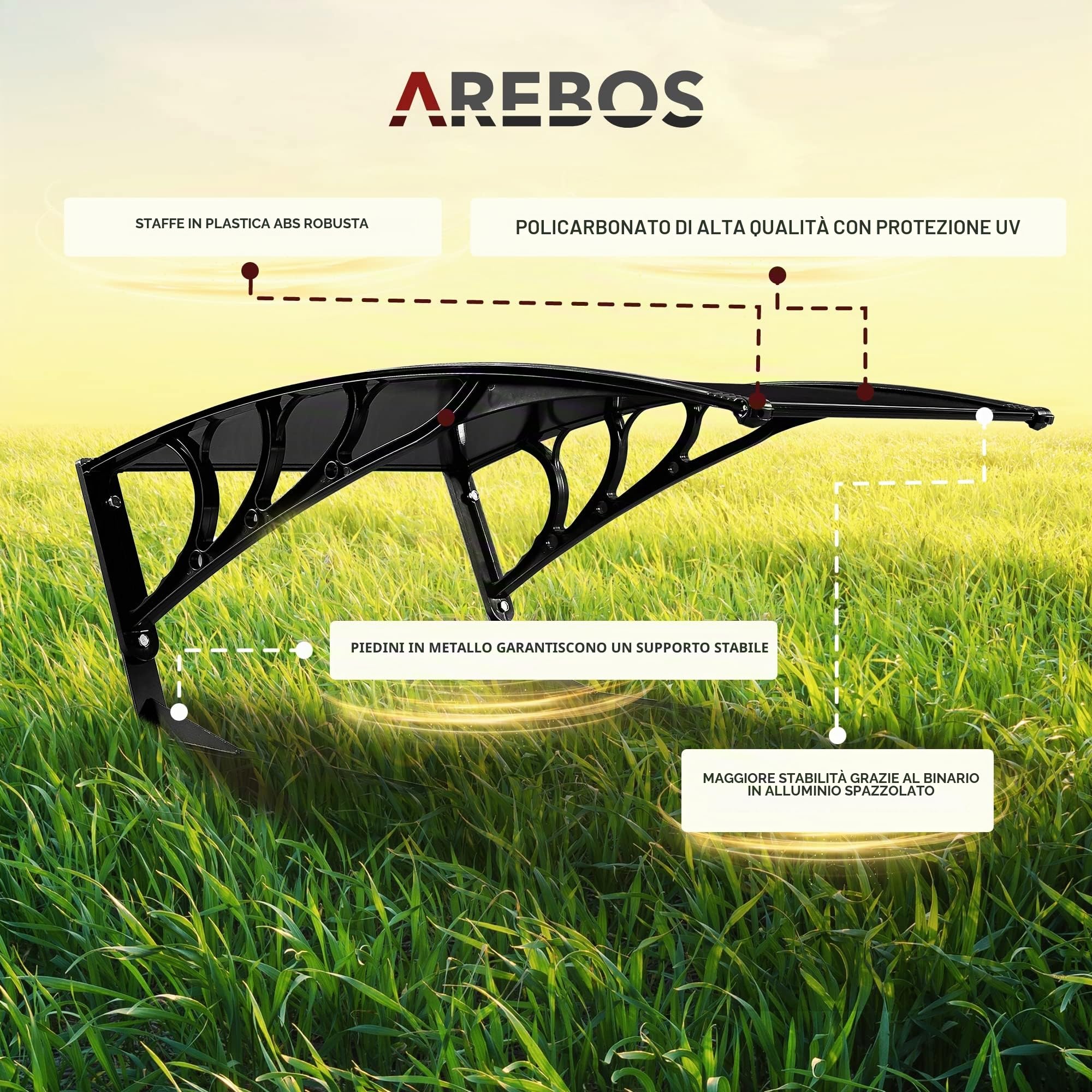 Arebos Garage per Rasaerba Robotizzato | 102 x 79 x 46 cm | resistente alle intemperie + protezione UV | con piedini in metallo | tettuccio per tosaerba