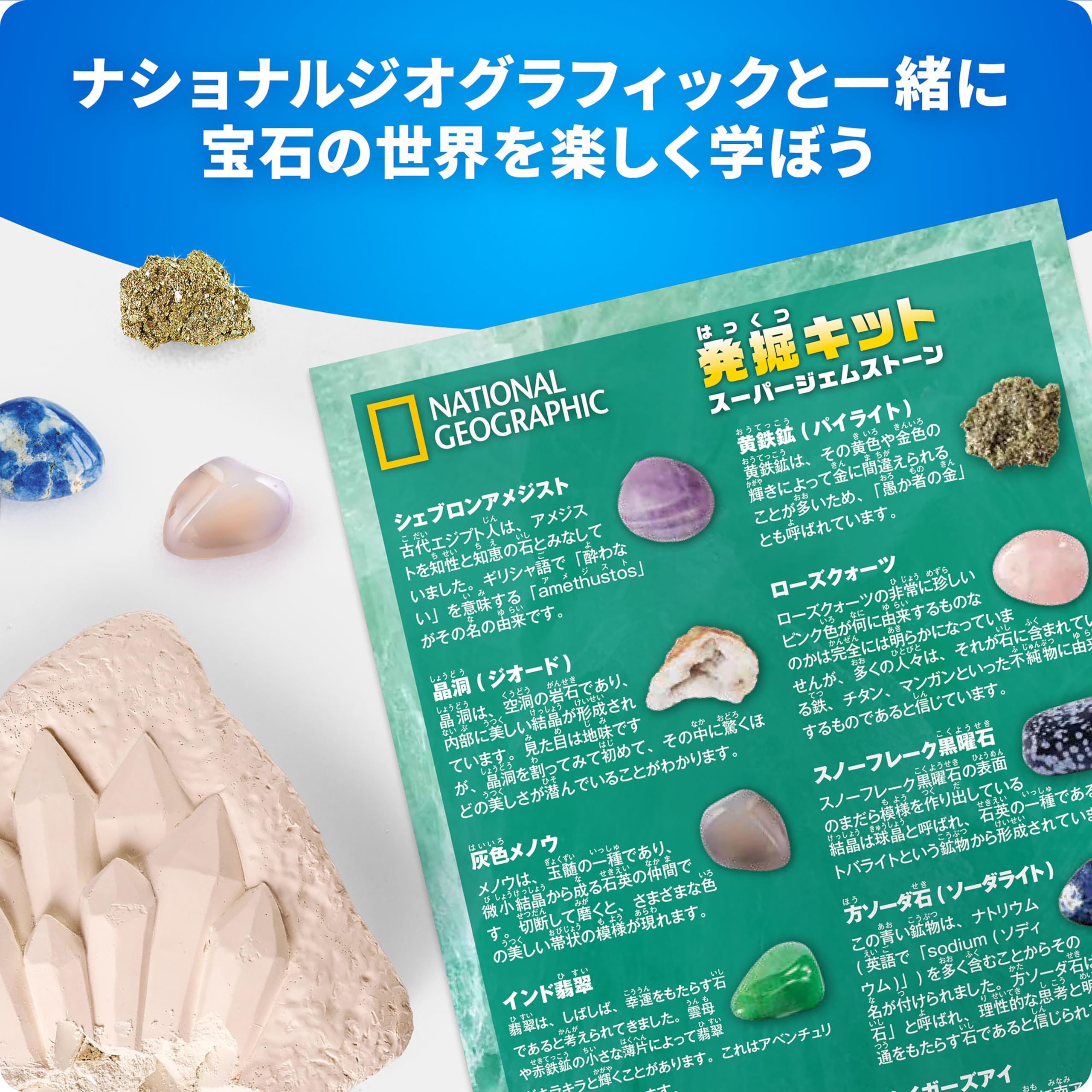 Amazon | ナショナルジオグラフィック ジェムストーン発掘キット 本物