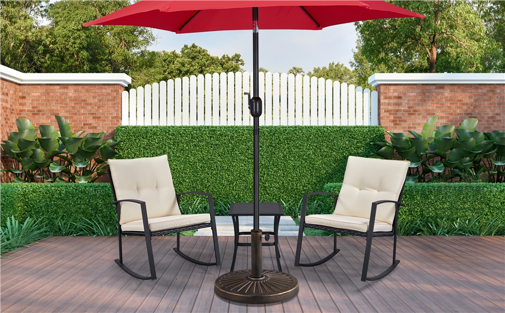 Yaheetech 25lbs Outdoor Patio Umbrella Base Round All Weather Umbrella Stand for Patio, Deck & Garden, Bronze : Patio, Lawn & Garden