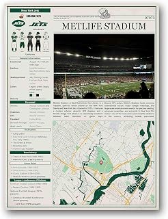 JETS MetLife Stadium Canvas Print - New York Football Fans, Stadium Infographic Wall Art, Football Arena Map Decor for Home, Office or Fan Room,Custom sizes and frames are available.(16x20inch)