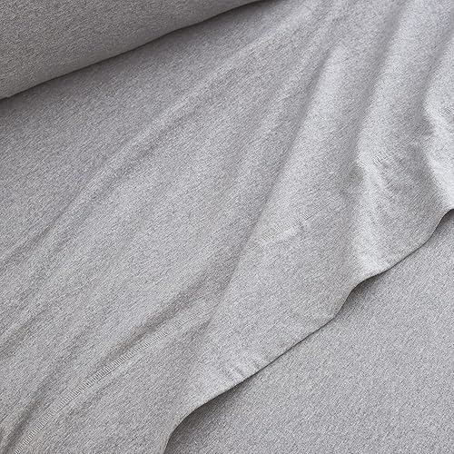 Miniatura 3 de EnvioHome Sábanas de jersey de mezcla de algodón con sábana bajera extra profunda y 2 fundas de almohada, color gris claro