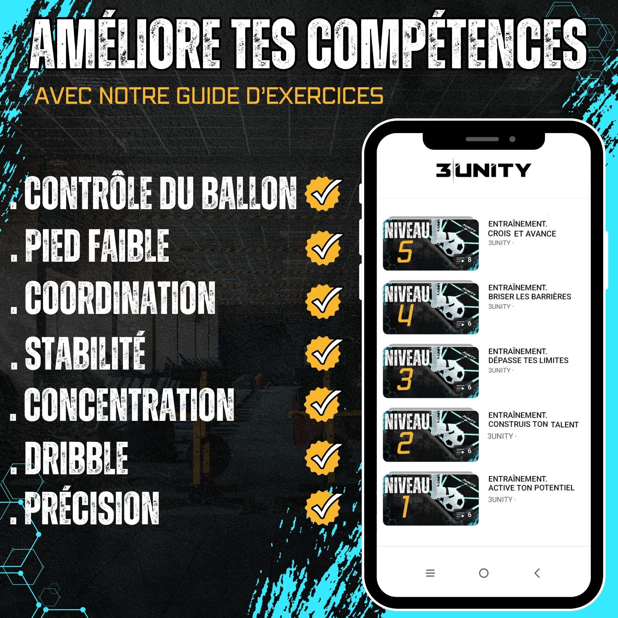 Kit de Tapis Entrainement Foot 60x90 avec 8 Plot Sport et Chaussette Antidérapante Foot - Tout ce Dont Vous Avez Besoin pour Devenir Une Grande Star - Football Accessoire - Tapis Football