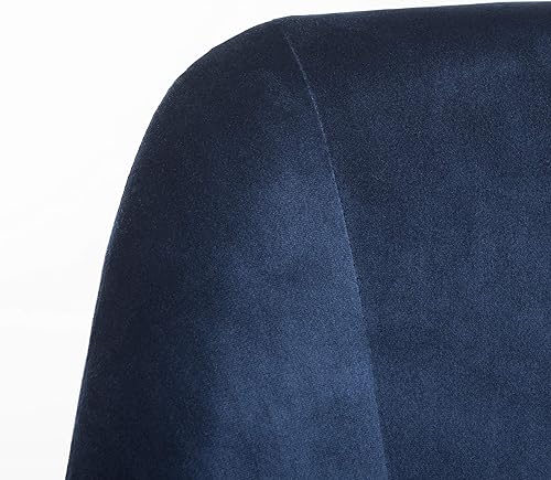 Miniatura 9 de Safavieh Casa Adrienne Silla de oficina giratoria copetuda de terciopelo azul marino y patas cromadas Azul marino/cromado,Gris/cromo
