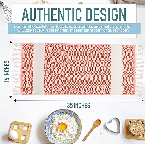 Vista 22 de Rumi&Shams Toallas de mano turcas para baño 2 toallas de mano de baño Toallas de cocina decorativas 100% algodón Toallas de mano bohemias