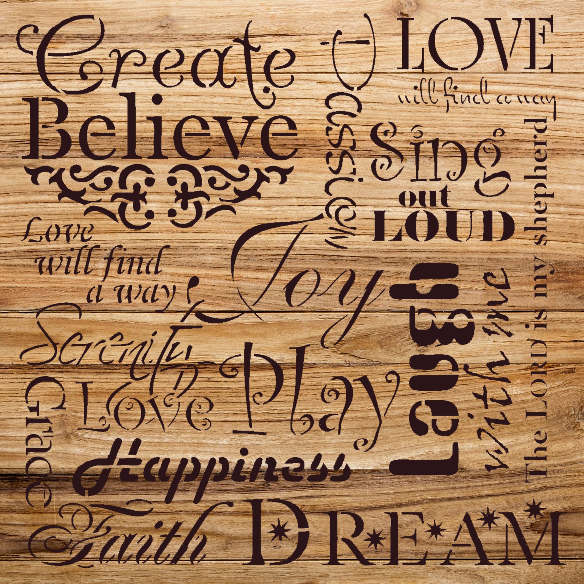 Faith Inspiration Stencil Pattern for Walls and Crafts, Reusable Mylar Template, Ideal for Home Decor and Art Projects - Size A1 (23.4
